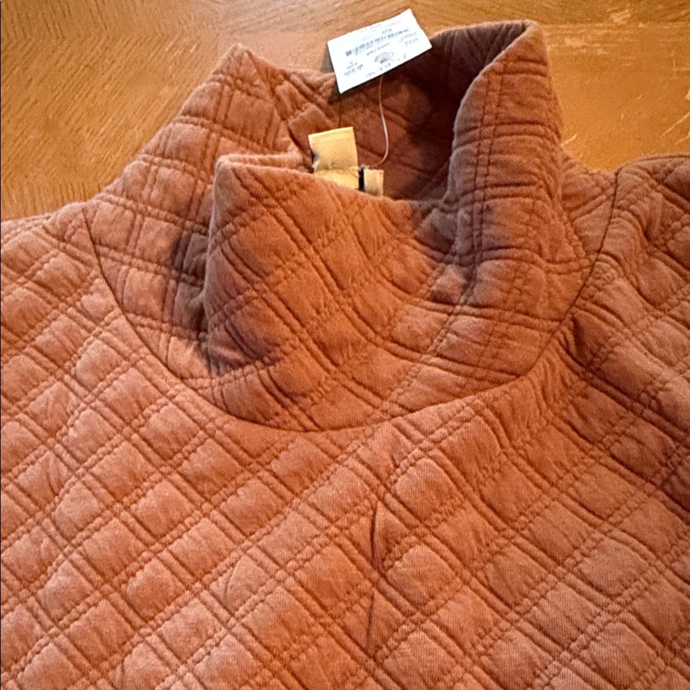 J. Crew Quilted Cowl Neck Sweater in Brown Size L - Picture 5 of 5